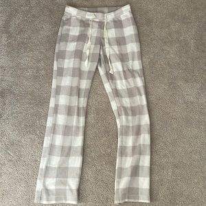 White and gray checkered pajamas pants